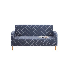 Trimming Shop Simple Sofa Cover – Parents – Dark Grey & White, 3 Seater – 190 x 230 cm