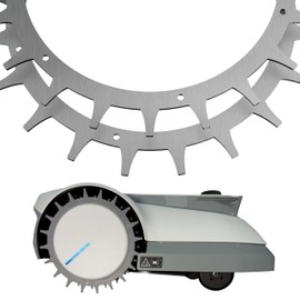 ROBO CLAWS Spikes for Ecovacs GOAT Robotic Lawnmower - Stainless Steel - Countersunk Screw Holes - 14 x Torx Screws - Traction Aid for Robotic Lawnmowers - Outer Diameter 235 mm - Slip Protection