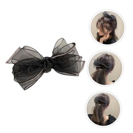 Healvian 1pc Chic Organza Bow Hairpin for Women Elegant Rhinestone Headdress Accessory for Girls and Ladies Versatile and Stylish Hair Clip