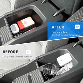 KOLOME Mittelkonsole Aufbewahrungsbox Kompatibel für EV3 GT Line 2025 2026 Armlehne Organizer Tray Ablagen Mittelarmlehne Organizer Auto Zubehör