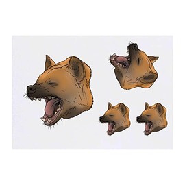 Azeeda 4 x 'Hyäne lachen' Temporäre Tattoos - Wasserfest, Hautfreundlich & Ungiftig · Transfers in Verschiedenen Größen (TO00050315)