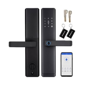 Sophies Keyless Entry Door Lock, Bluetooth Smart Deadbolt Door Lock Works with APP Control Code and Key Support IC Cards Smart Locks for Front Door for Home Hotel Apartment