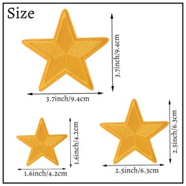 GYGYL 24 Pieces Star Iron on Patch, Embroidered Sew on/Iron on Patch Applique for Clothes, Dress, Hat, Jeans, DIY Accessories (Gold)