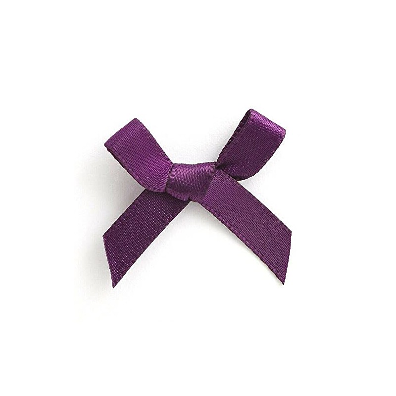 Trucraft 3cm Satin Ribbon Mini Craft Bows Purple Pack of