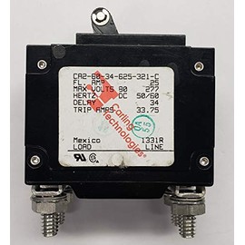 Ca2-B0-34-625-321-C 25 Amp Carling Circuit Breaker, Black Handle
