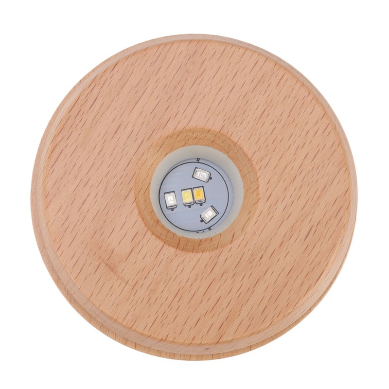Wooden LED Display Base Rotatable Multi Mode Wood Light Display