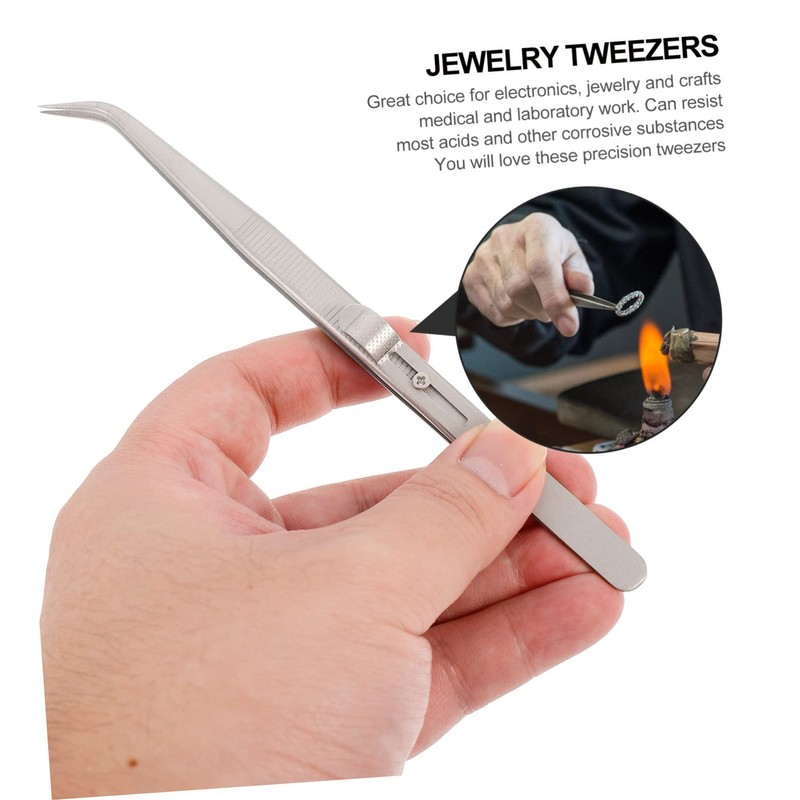 Healeved Tweezers 2 Pack of Stainless Steel Tweezers Suction Tip