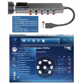 Unbranded USB 5.1 Channel Virtual Surround Sound Card With Mic Input And SPDIF In Out