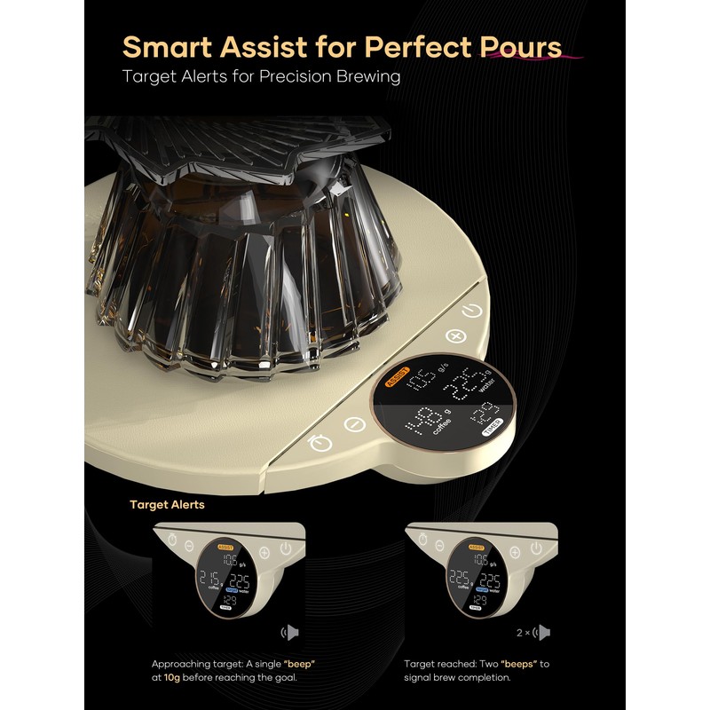 Cocinare Balance Digital Coffee Scale, Precision Control with Three Modes