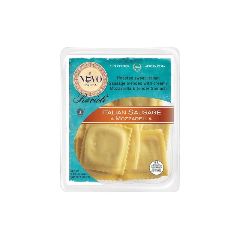 Nuovo Italian Sausage & Mozzarella Ravioli (Case of 6)
