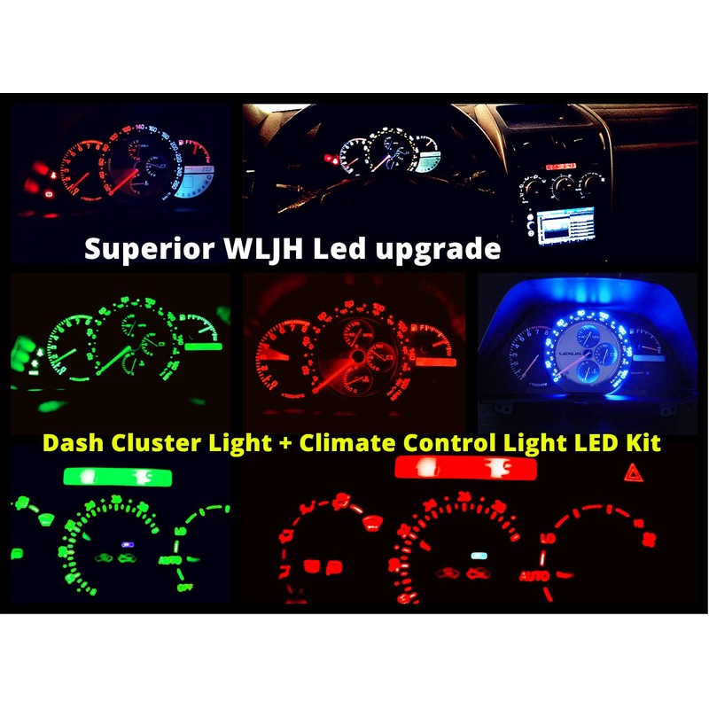 WLJH Extremely Bright Blue Instrument Cluster Panel Gauge Dash Bulbs