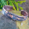 American Made Rustic Copper Cuff Bracelet – Running Fox Motif