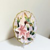 Minigift Ceramic Collections Plate, 3D Hand-Painted Hummingbird and Flower Decorative