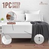 Pizuna 100% Cotton Small Single Fitted Sheet White, 400 Thread