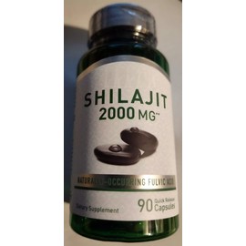 Pure Shilajit 2000mg 90 Caps Naturally Occurring Fulvic Acid Non GMO/No Gluten