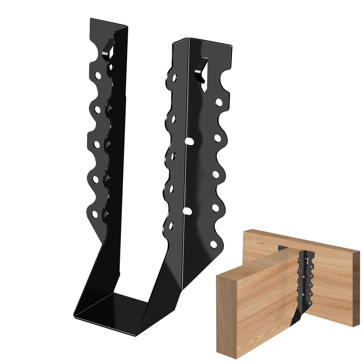 (30-Pack) Calvana 2x8 Black Steel Brackets for Wood, Joist Hangers ...