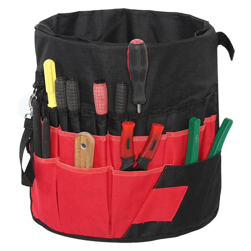 Nimomo Garten-Eimer-Werkzeugtasche, Vielseitig Einsetzbar, 42 Taschen, Garten-Eimer-Tasche, Organizer, Gartengeräte-Halter für