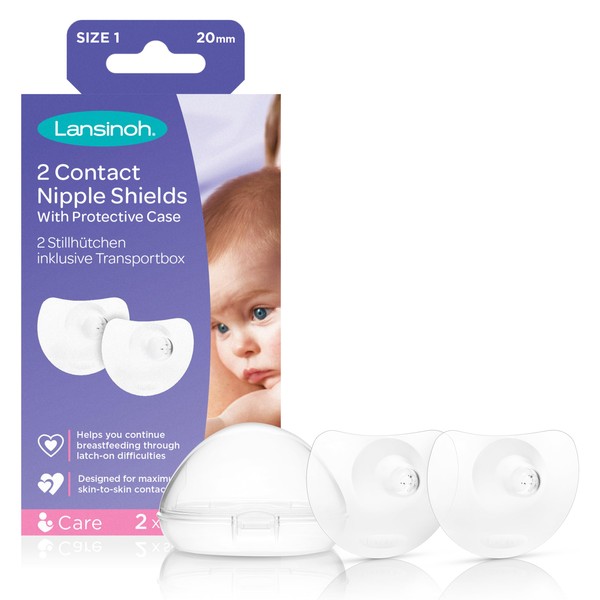 Lansinoh Contact Nipple Shields with Case (20mm Medium)