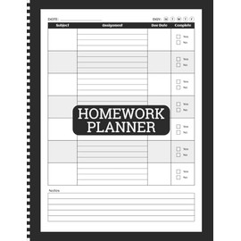 Homework Planner for ADHD Students, Undated Assignment Tracker Notebook