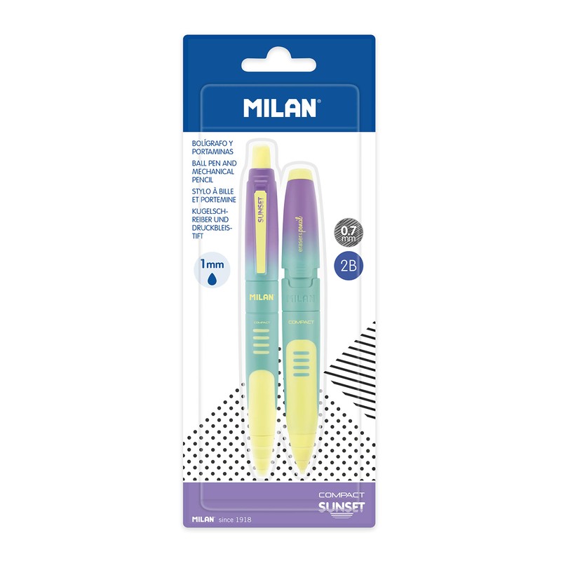 MILAN Blister pack 1 ballpoint pen + 1 mechanical pencil