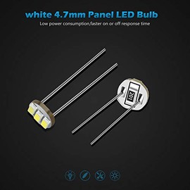 Partsam 20 unidades de mini bombillas de 4,7 mm 12v para auto, color blanco, indicador de velocímetro, retroiluminación