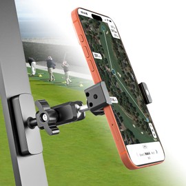 Charchendo Heavy Duty Magnetic Phone Mount for Golf Cart - 360° Adjustable Arm, Secure Attachment to Metal Frame, Universal Fit for All Smartphones, Includes Adhesive Metal Plate