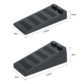 Door Stop, Black, Floor Door Stopper, Pack of 5, Height Adjustable, Scratch-Resistant, Non-Slip Rubber Door Wedge, No Pungent Odour, Door Stopper Protects Balcony Doors, Study, Children's Room