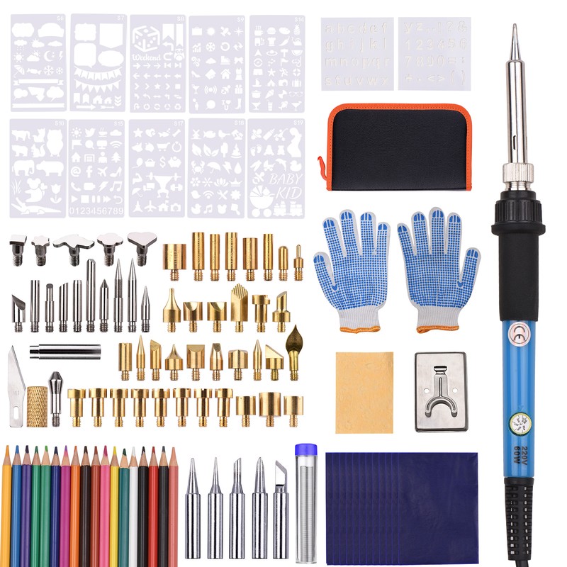 Wood Burning Kit with 105Pcs Soldering Iron Tips Multifunctional Wood