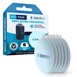 DropSky Flying Insect Trap Refill- Plug in Bug Catcher Indoor Refills, Indoor Fly Trap, Indoor Fly Trap,Trap for Mosquitos, Bugs, Insects, Gnats, Moth and Fruit Flies -Plug in Refill (Pack of 6 DP06)
