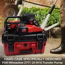 Storage Case for Milwaukee 2771-20 M18 Transfer Pump, Hard Case with Custom Foam Insert, Fits M18 Transfer Pump, Battery & Charger - Durable Protective Box for Milwaukee Tools (CASE ONLY)