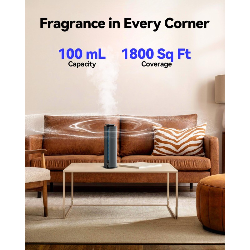 Aromadd 1800 Sq Ft Cordless Waterless Diffuser, 100ml Hotel Collection