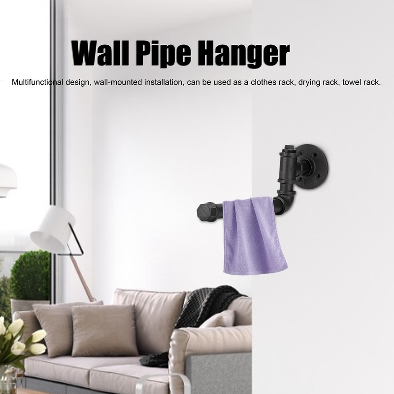 Wall Mounted Storage Rack Multifunction Pipe Hanger Clothes Towel Holder