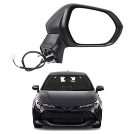 Dasbecan Passenger Side Mirror Compatible with Toyota Corolla 2020-2025 Sedan Power Adjustment Manual Fold Non-Heated Paint to Match Right Rearview Door Mirror Assembly Replace TO1321391 3Pins Black