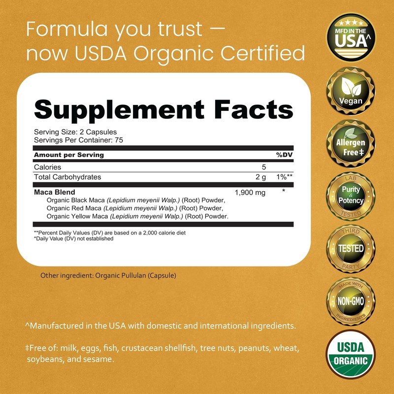 NaturaLife Labs Organic Maca Root – Black, Red & Yellow