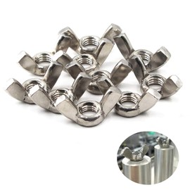 Wing Thumb Nuts 50pcs Wing Nuts Stainless Steel Butterfly Hand Tightening Nuts Bolt Wing Nuts Assortment Hardware Fasteners Wing Nut Screw M6Bolt Machine Nut for Equipment Furniture Decoration etc.