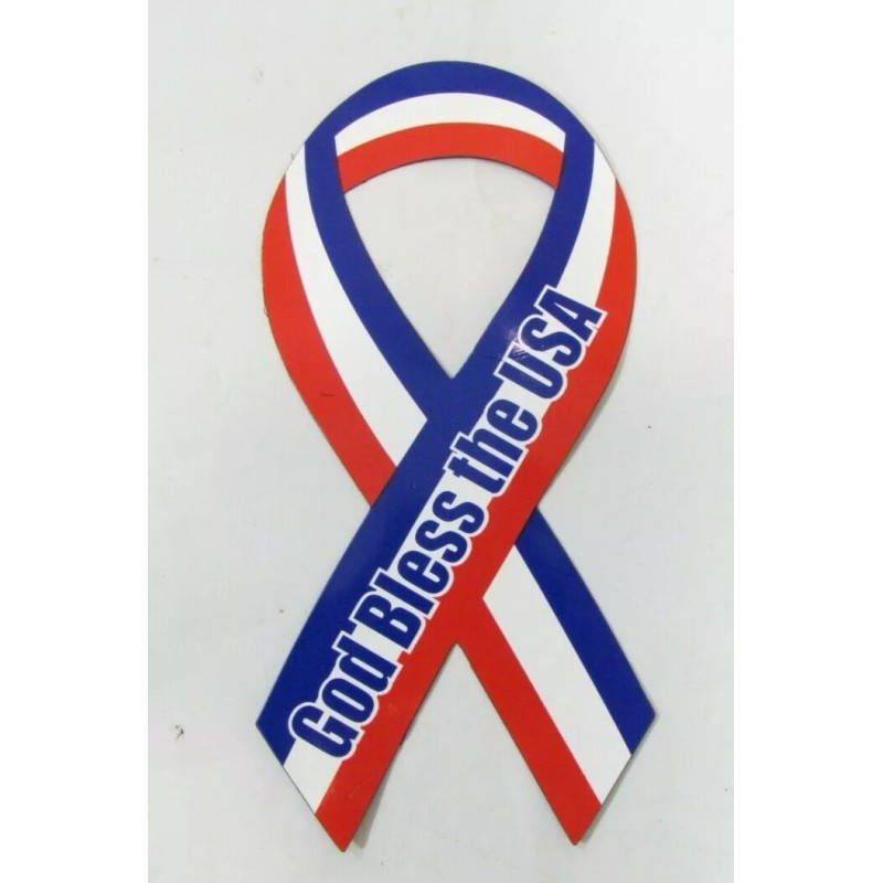 New Single God Bless the USA 8" Ribbon Auto Magnets