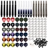 JpGdn 128Pcs Darts Shafts and Flights Plastic Medium Dart Stems