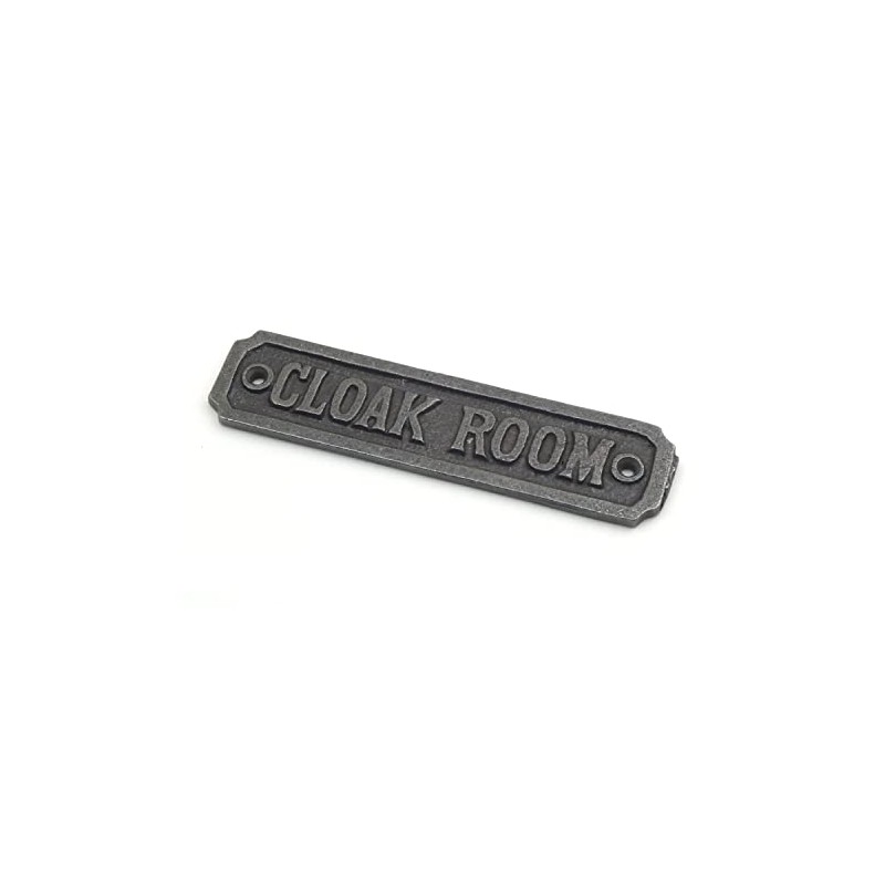 Cast Iron CLOAK ROOM sign - 150mm x 45mm c/w