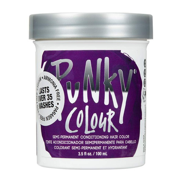 Punky Purple Semi Permanent Conditioning Hair Color, Vegan, PPD and Paraben Free, lasts up to 25 washes, 3.5oz