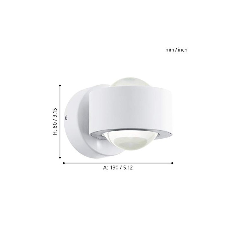 EGLO Wall/Ceiling Lamp, Aluminium Integriert, 5 W, White