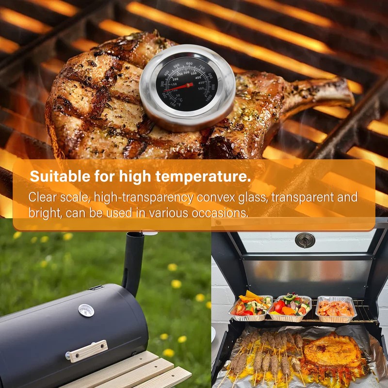 Stainless Steel Barbecue BBQ Smoker Grill Thermometer Temper (Type-A)