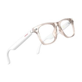 voogil Smart Glasses for Men & Women, Built-in Mic & Speakers Bluetooth Audio Glasses, Blue Light Filter & Polarized UV 400 Protection Lenses Open-ear Bluetooth Glasses for Android iOS, Pink