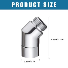 Shower Head Extension Arm,Shower Curved Hose Extender Connector,Shower Head Holder Angled Adapter,135 Degree G1/2" Wall Mounted Pipe Elbow,for Bathroom Handheld Fixed Hoses Long Showerheads Bottom