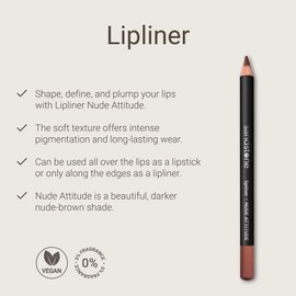 Sandstone Scandinavia Hypoallergenic Lipliner Nude Attitude | Vegan Dark Brown Lip Liner | Fragrance Free Lip Liner Pencil