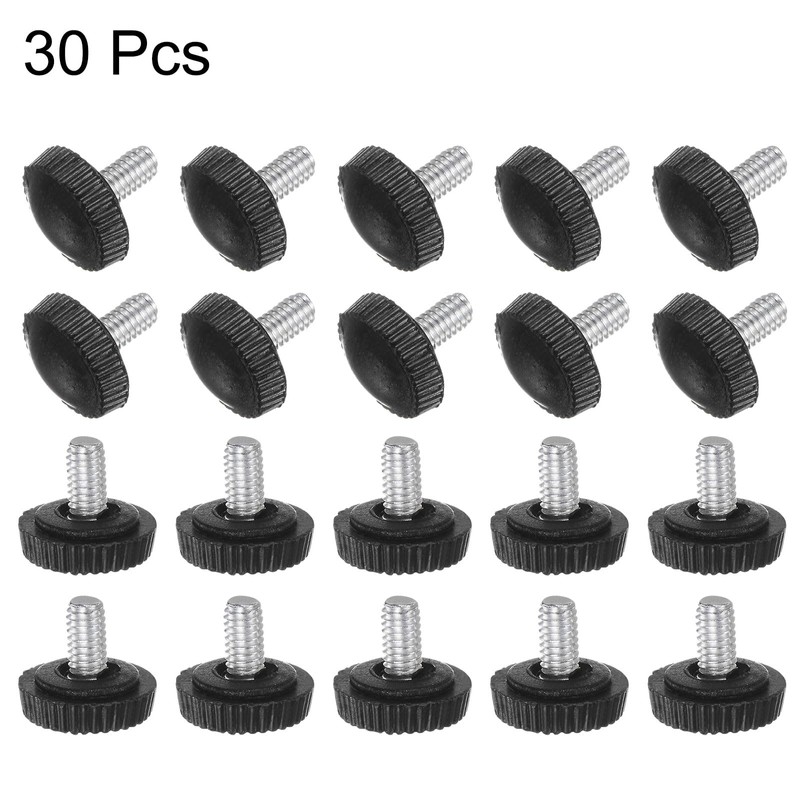 QUARKZMAN 30pcs M4 x 8mm Threaded Knobs with Knurled Handle