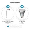 ledscom.de LESCH Socket Lamp Reading Lamp Gooseneck Switch Chrome +
