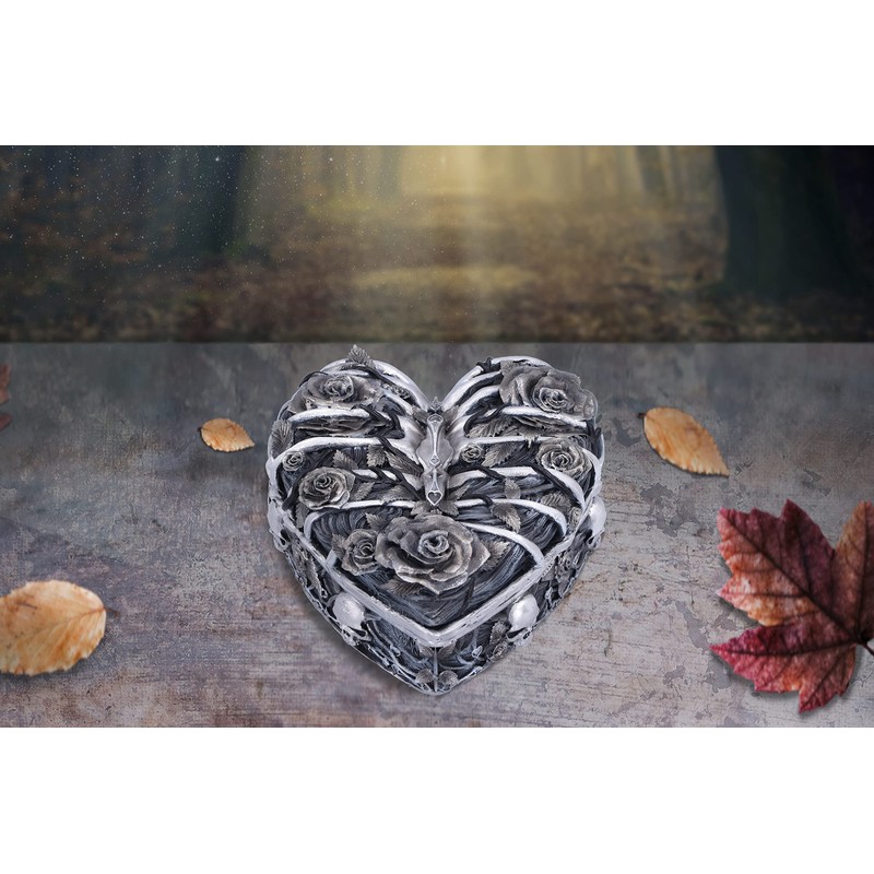 Nemesis Now Caged Heart Box, Silver, 10.5cm
