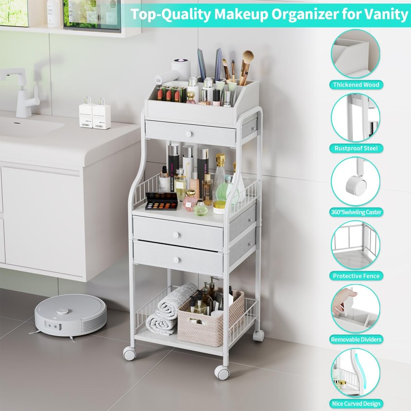 HapiRm Floor Makeup Organizer Storage - Vanity Skincare Make Up