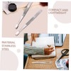 TEHAUX 3pcs Precision Stainless Steel Tweezers Flat Tweezers for Stamp
