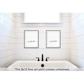 Inhale Exhale Wall Art Prints - (Set of 2) - Unframed - 8x10 | Inspirational Wall Art